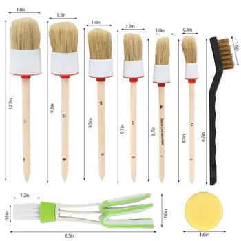 

12pcs/Set Detailing Brush Car Detailing Brush Boar Vehicle Auto Interior