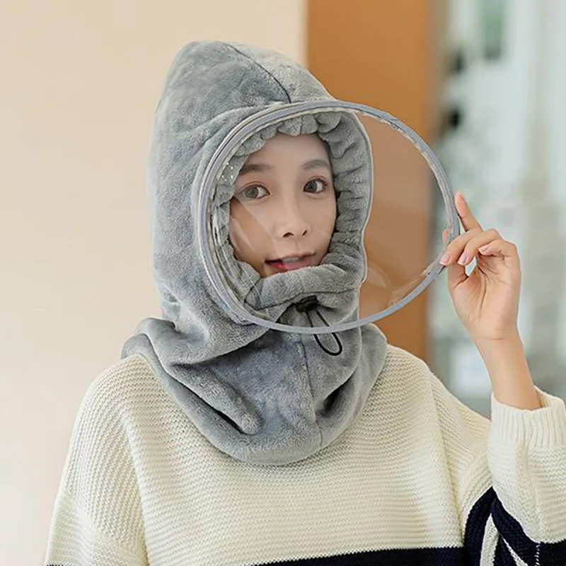 New Fashion Warm Hats Winter Children Beanies Plus Velvet Winter Hats For Women Men Hat With Glasses Cap