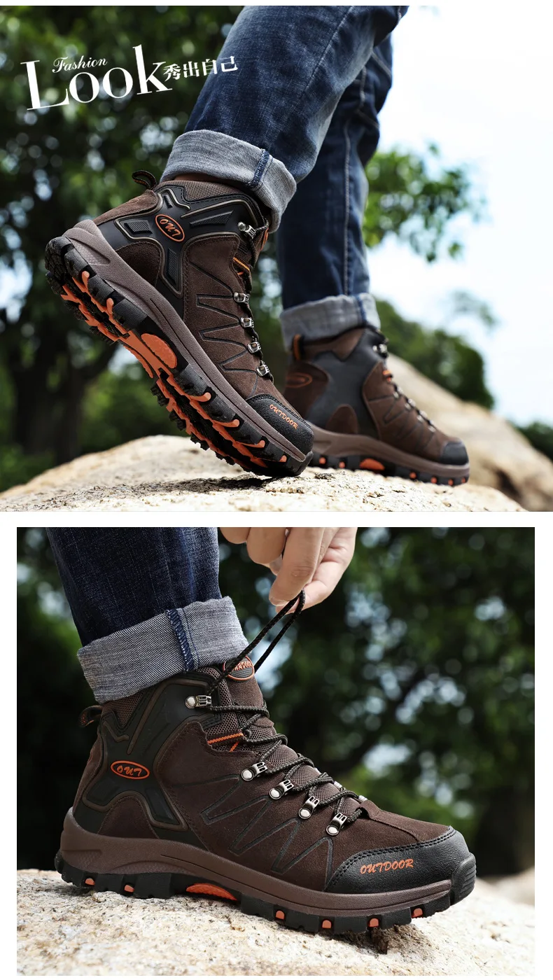 Winter New Style Outdoor Hiking Shoes Men's Travel Casual Outdoor Shoes Wear-Resistant Warm MEN'S SHOES Wholesale