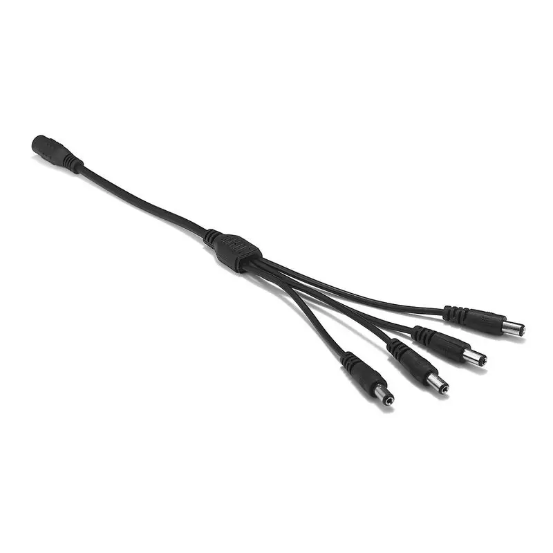 250 шт. CCTV камера 5,5x2,1 мм DC 5 в 12 В кабель питания сплиттера 1 до 2 Way Jack разъемы медные провода для светодиодной ленты батарея Чехол - Цвет: black 1 to 4