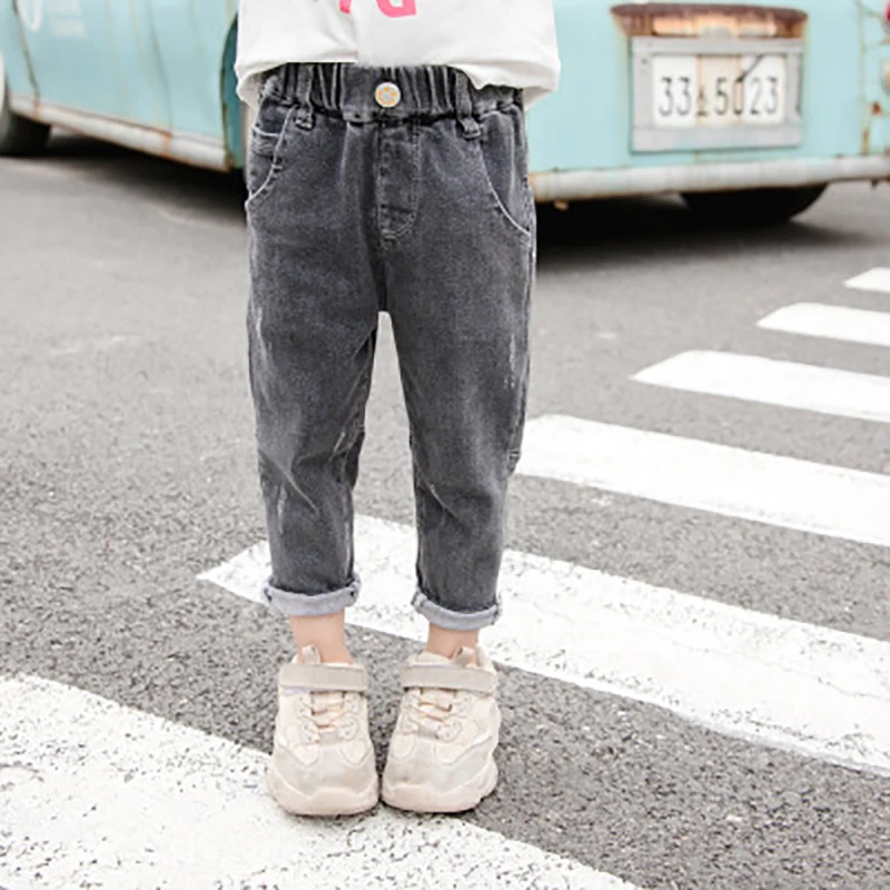 Детская одежда; джинсы; сезон весна-осень; однотонные брюки; джинсы для отдыха для маленьких девочек; 2 цвета