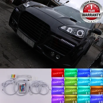 

For Porsche Cayenne 957 2007 2008 2009 High Quality Multi-Color Angel Eyes LED RGB Headlight Halo Ring Set RF Remote Control
