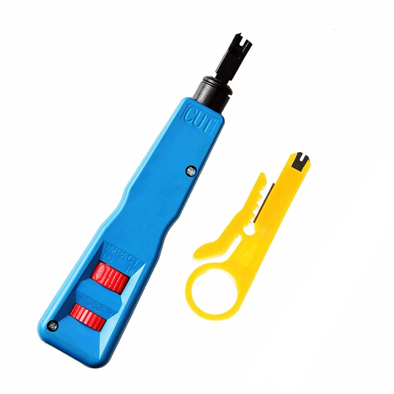 HTOC Punch Down Tool Kit with 110 BK Blade Network Wire Stripper For RJ11 RJ45 Network Cable Telephone Line Computer UTP Crimper 