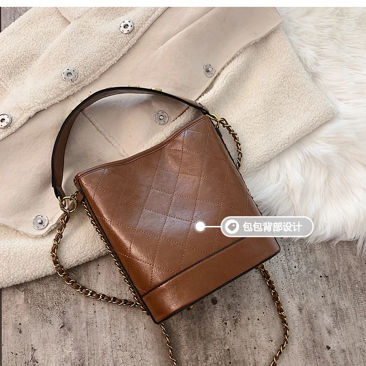 Textured HandBag Female New Wave Korean Messenger Bag Fashion Bucket Bag Ocean Bag