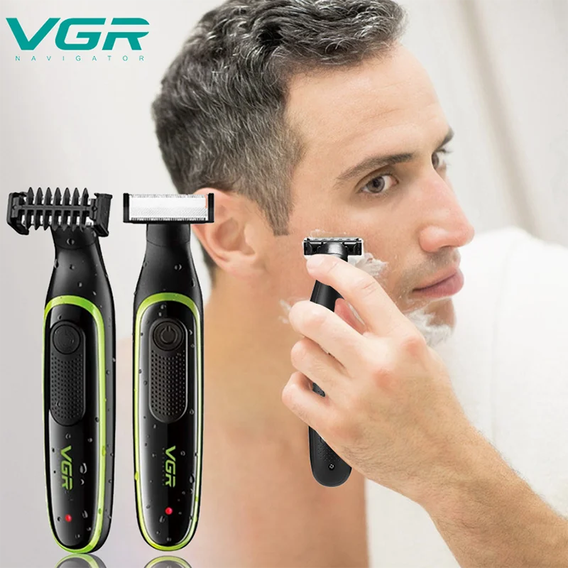 

VGR Hair Trimmer Barber Haircut Rechargeable Hair Clipper Cordless Men Hair Cutting Machine Beard Trimmer 0mm Razor Men Shaver