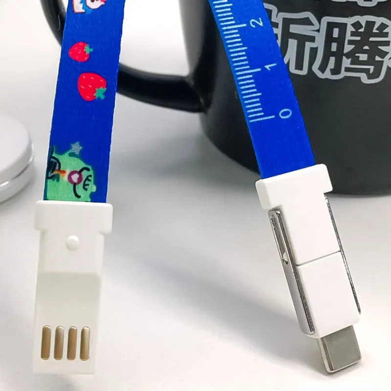 3 в 1 для IPhone Micro-usb type-C зарядный кабель шейный ремешок ремень рулетка шнур