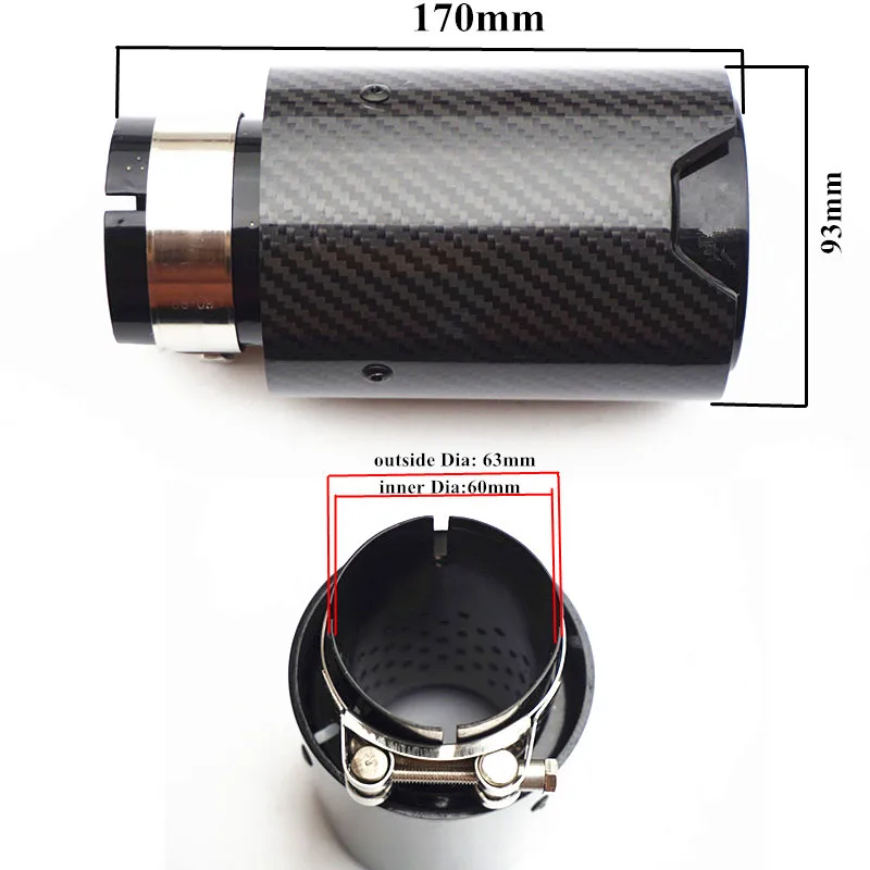 Цельнокроеное платье черный M Производительность углеродного волокна выхлопные трубы punta de escape глушитель выхлопной трубы Auspuffspitze для BMW авто-Стайлинг