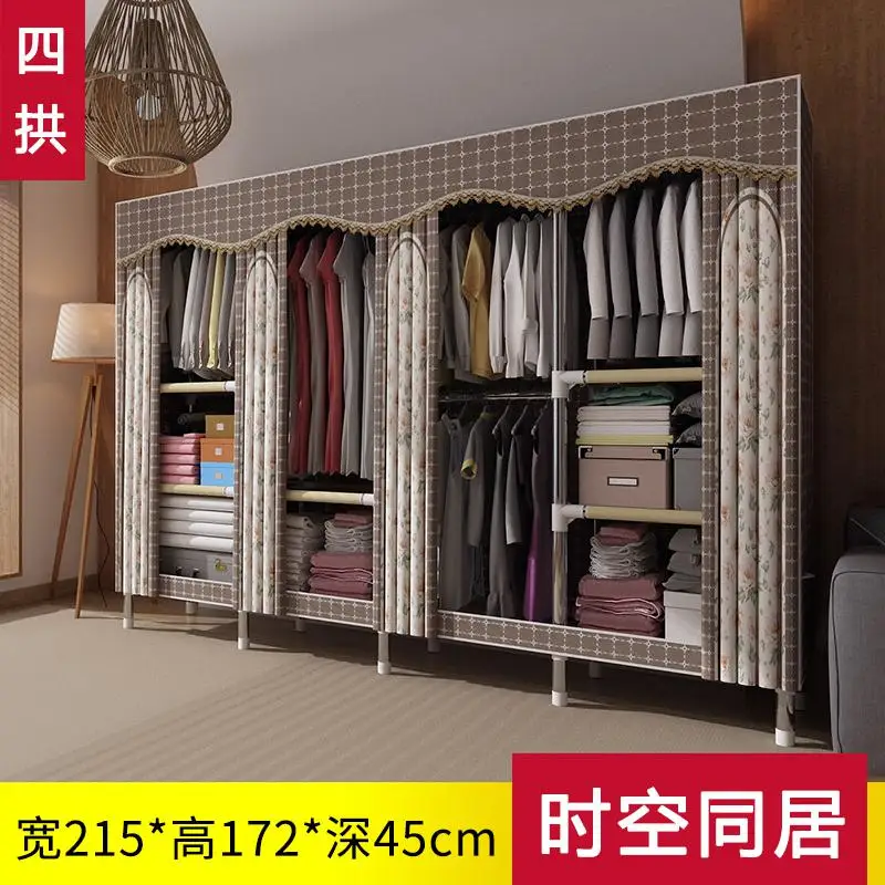 style2 21% Тканевый шкаф, стальная труба, утолщенная арматура, ткань для хранения, шкаф для одежды, экономичная стальная стойка, подвесной шкаф - Цвет: style2