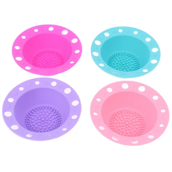 

1Pcs Cosmetics Makeup Brush Holder Scrubber Board Hook Textures Cleaner Bowl Cleansing Pad Silicone Brush Cleaner Washing Tools