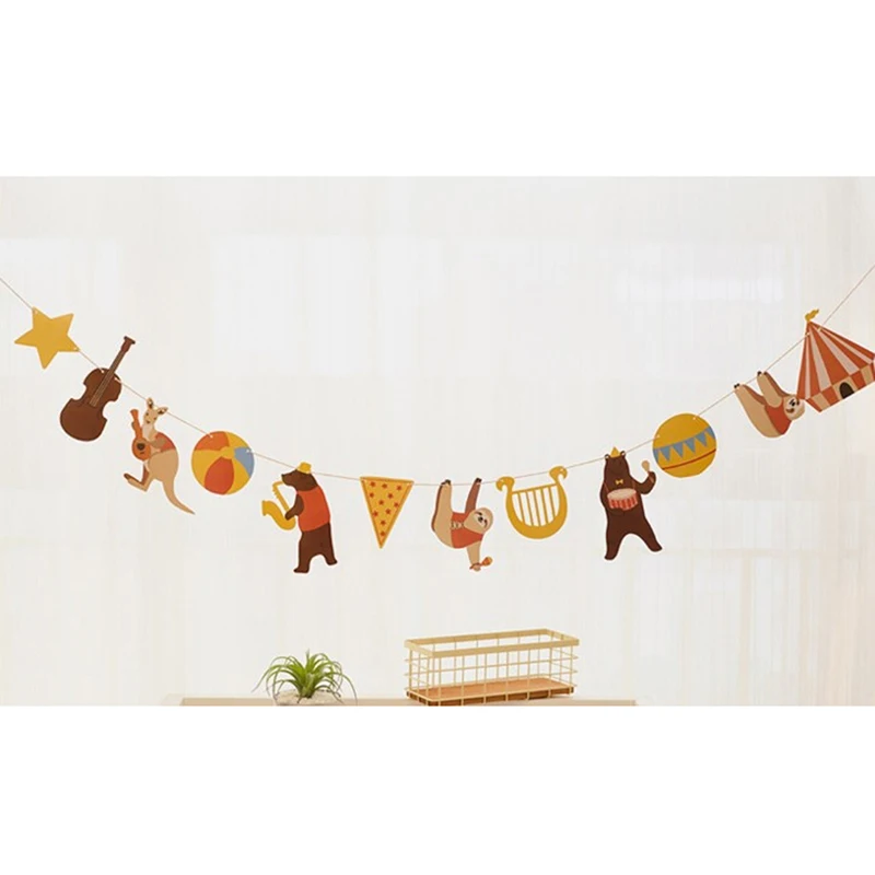Баннер с днем рождения Беби Шауэр детский сувенир лесные животные гирлянда из ткани праздничные аксессуары