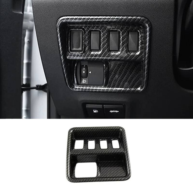 

ABS Carbon For Renault Koleos 2017 2018 Accessories Car Headlamps Adjustment Switch Frame Cover Trim Sticker Car Styling 1Pcs