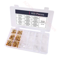 600 pces 2.8mm fio spade conector macho e fêmea rápido fio de emenda friso bloco terminal com luva de isolamento sortimento kit