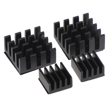 

4pcs/set Black Aluminum Heatsink Cooler Cooling Kit For Raspberry Pi 2 / B+