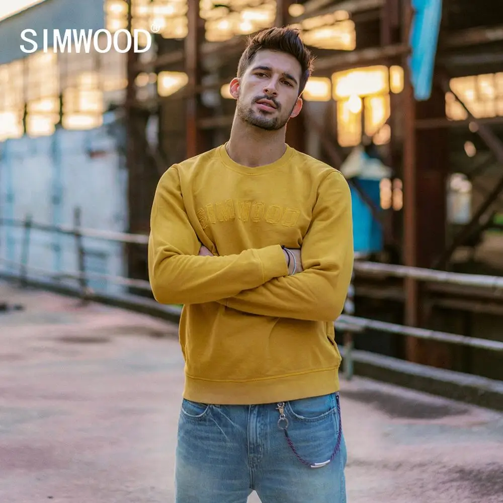 SIMWOOD 100% cotton patchwork letter hoodies men causal pullover Sweatshirt fashion tracksuit plus size hoodie 190465 SIMWOOD 100% cotton patchwork letter hoodies men causal pullover Sweatshirt fashion tracksuit plus size hoodie 190465