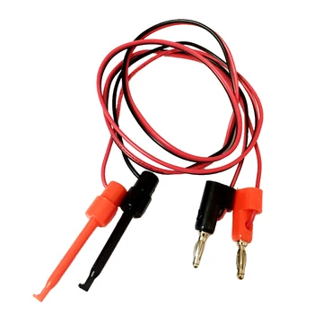 

2 Pieces 4.0mm 39'' Protective Multimeter Banana Plug To Test Hook Wire Cable For Testing Tool 1 Meter in Length