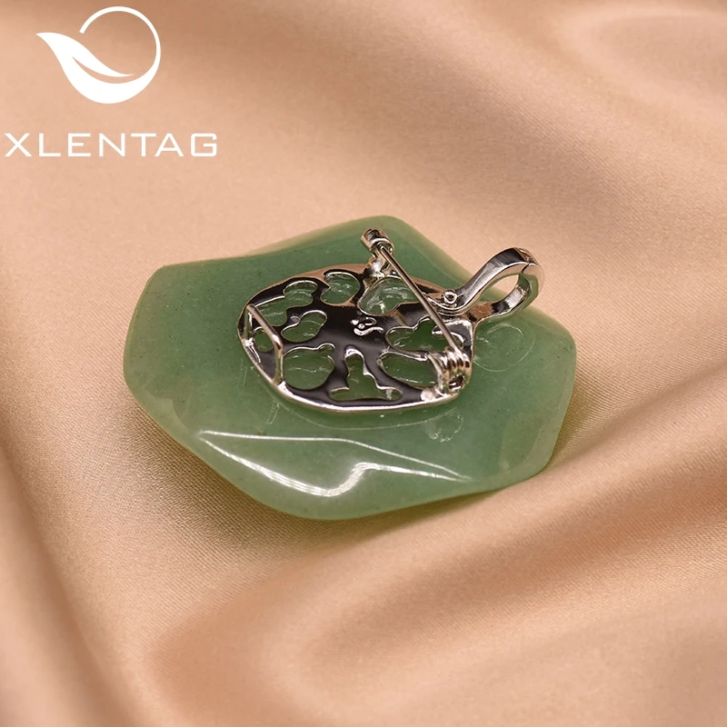 XlentAg натуральный жемчуг пресной воды авантюрин листьев лотоса Броши лягушка для женщин кулон двойного использования Роскошные ювелирные изделия GO0051