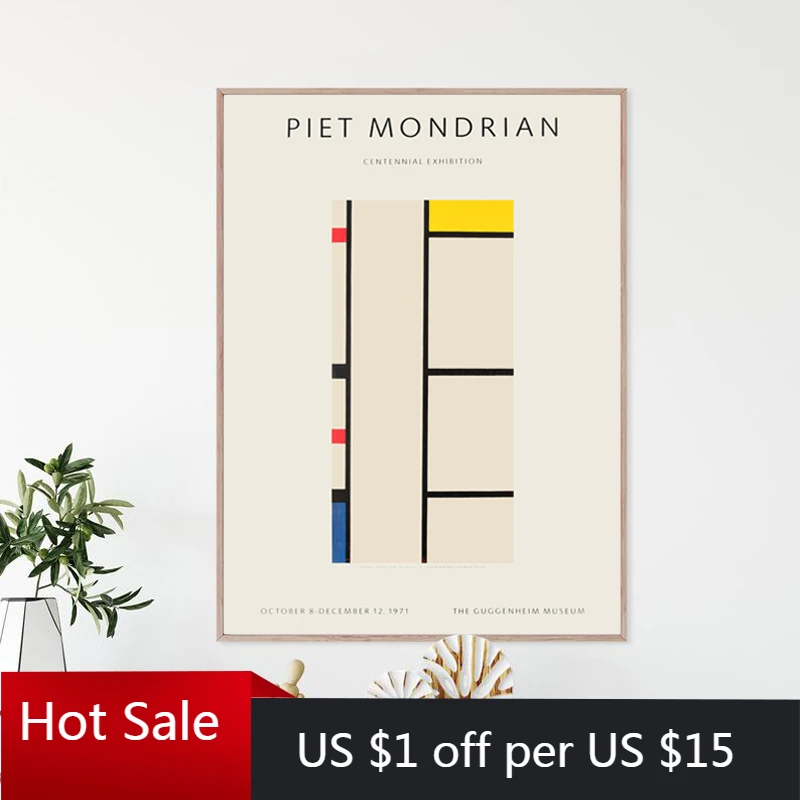 80x60cm Tableau I Abstrakt Poster Leinwand-Druck Bild #97608 Piet Mondrian