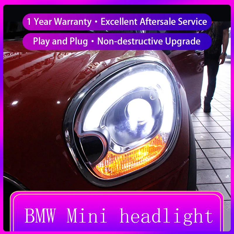 

Мощные фары для автомобилей BMW MINI Countryman R60 2011-2016, передняя лампа, объектив проектора DRL, светодиодный сигнал поворота, автомобильные аксессуары