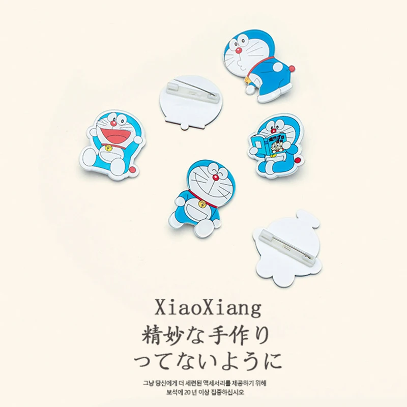 

1 Piece Icon Pikachu Pokemon Doraemon Badge Harajuku Acrylic Pin Badges Anime Cartoon Backpack Pins Icons for Hat Bags Scarf