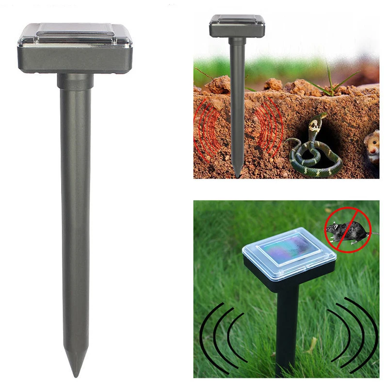 3pcs Solar Power Ultrasonic Pest Animal Repeller Sonic Snake Mouse Humane Rodent Repellent Mole Repellent For Outdoor Gaden (1)