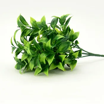 

7 Fork Grass Plastic Artificial Plants Green Grass Plastic Flower Plant Wedding Home Decoration Table Decors