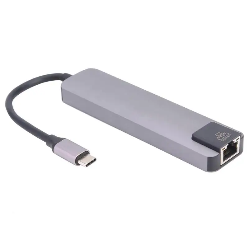 Горячая type-C концентратор Многофункциональный 5 в 1 type-C концентратор USB-C до 4K HDMI RJ45 USB3.0 type-C Кабель-адаптер для ноутбука