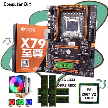 شراءHUANANZHI X79 حزمة اللوحة الأم ديلوكس لتقوم بها بنفسك Xeon CPU E5 2667 V2 3.3GHz 6 أنابيب برودة العلامة التجارية الشهيرة RAM 16G(4*4G) RECC أفضل كومبو