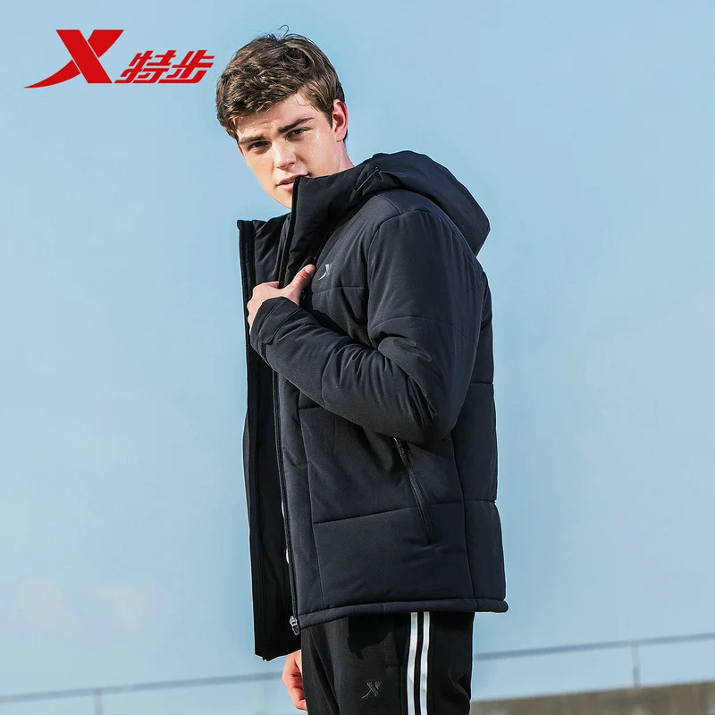 Xtep мужская хлопковая одежда Зимний новый теплый и удобный свободный мужской