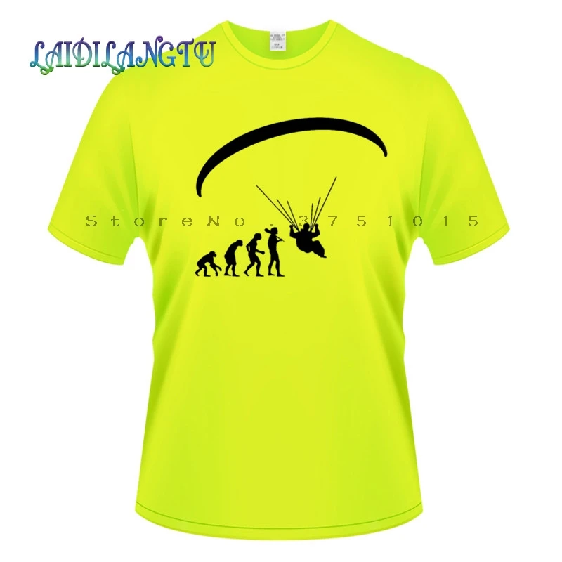Fluorescent green Новая мода лето Born To Fly Evolution Of Paragliding paragliers Футболка мужская одежда топы футболки короткий рукав Футболка - Цвет: Fluorescent green