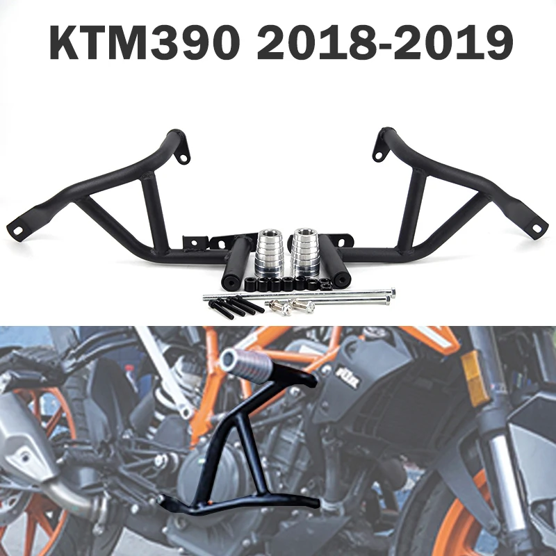 RC390-19 мотоцикл черный бампер двигателя защита краш-бар Рамка слайдер протектор комплект подходит для KTM DUKE 390 rc 390