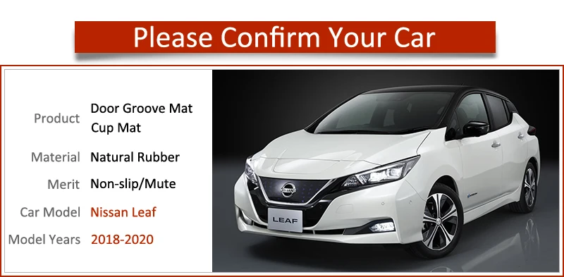 Противогрязный коврик для Nissan Leaf ZE1, аксессуары, дверной паз, слот для ворот, Противоскользящий коврик, Автомобильный интерьер, гелевая накладка