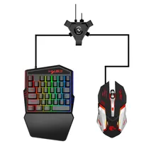 Игровая клавиатура Мышь преобразователь Bluetooth Combo RGB светодиодный подсветкой ПК мобильных игровые мыши клавиатуры аксессуар
