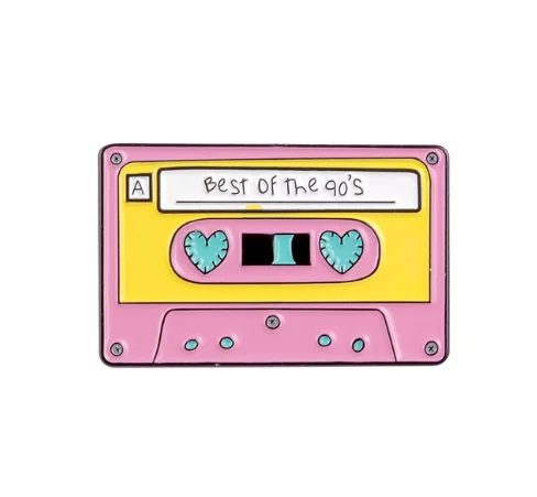 Style 1 4 style Magnetic tape Enamel Brooch Good vibes Sad songs Lapel Pin Badge jewelry gift For friends who like listening to music - Окраска металла: Style 1