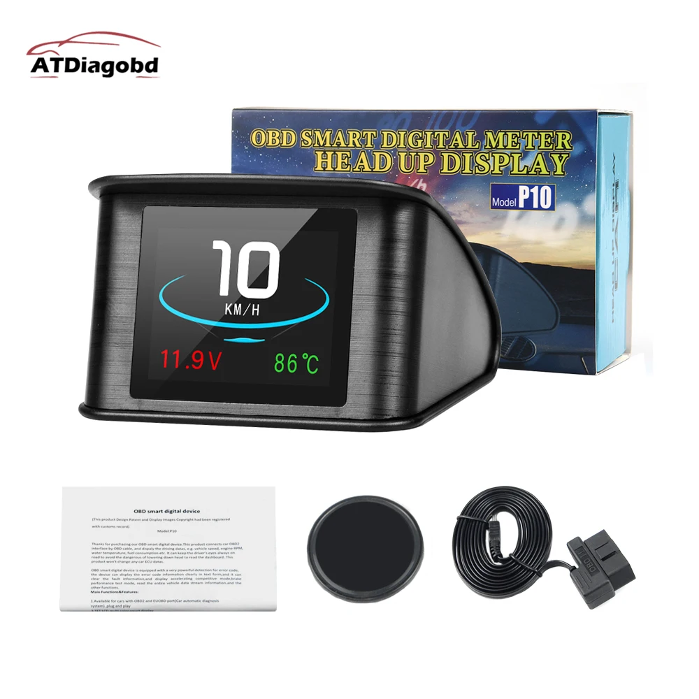 Hud gps OBD Компьютер Автомобильный проектор скорости цифровой измеритель скорости Дисплей Расход топлива Датчик температуры диагностический инструмент