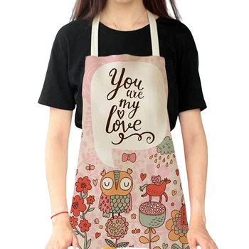

Apron for Women Men Cute Floral Print Sleeveless Housekeeping Apron Cotton Cooking Accessories