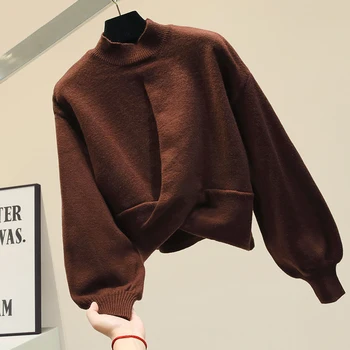 

Autumn and Winter Thick Turtle-Neck Sweater Pullover Sweaters Ins Women's New Loose Knitted Shirt Top Femme Jumper Nancylim