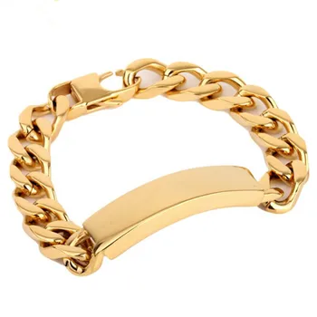 

w22-Bracelet 21CM Width 1.3CM 316L Stainless Steel Jewlery Men Gift Jewelry Gold Bangle