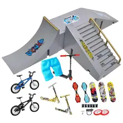 Dedo de mesa scooter duas rodas mini skates rampa peças define dedo bmx fingertip bicicletas fingerboard skate plataforma novidade brinquedos