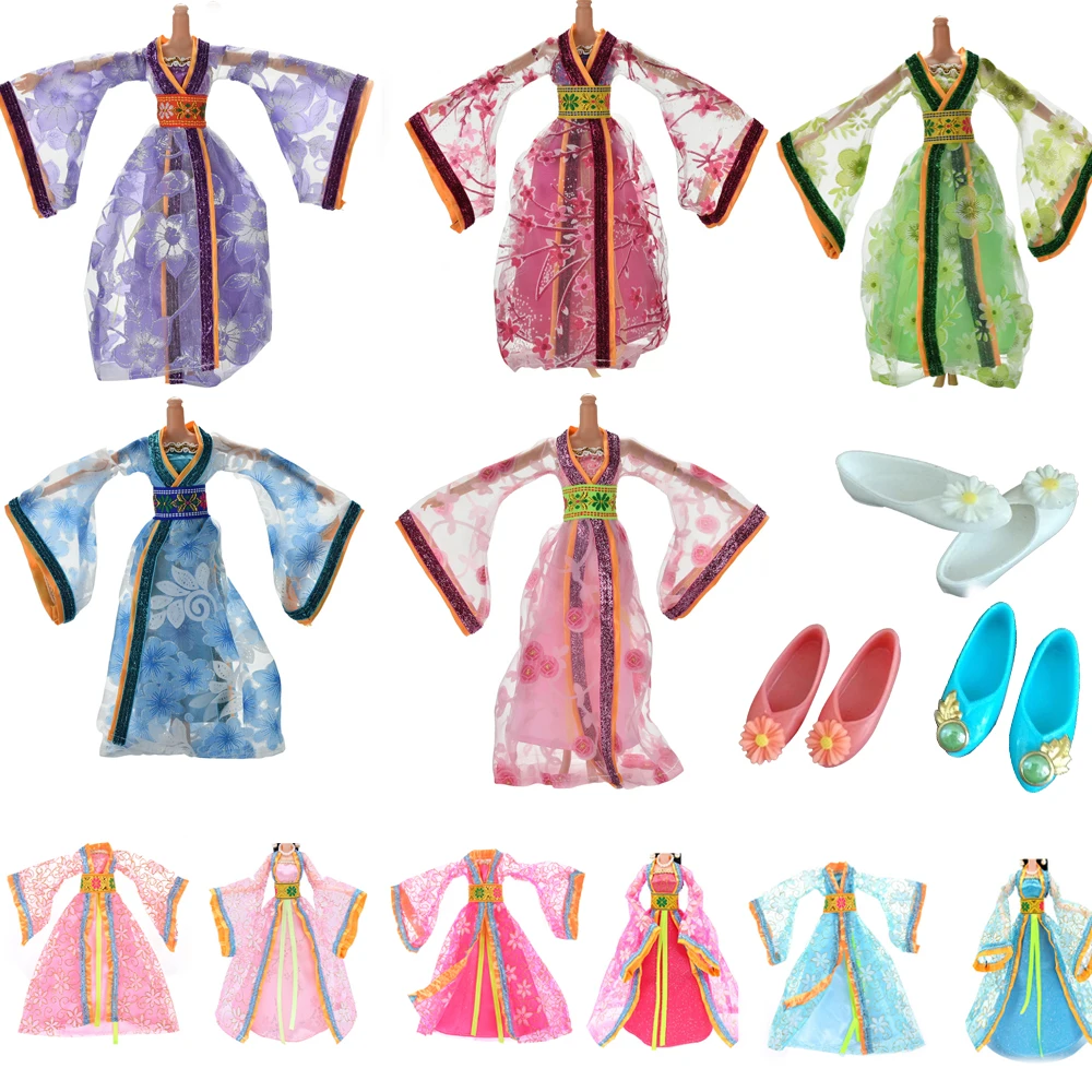 New Fashion Chinese Style Clothing Gown For For Doll Multi-colored Handmake Wedding Dress Dolls Accessories