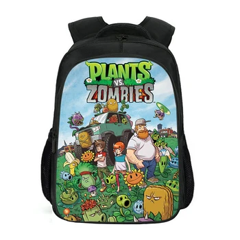 

Cartoon Double Layer Backpack PLANTS VS. ZOMBIES Pattern Kids Backpack Hot Game Design School Bag Children's Backpack
