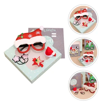 

1 Set of Christmas Glasses Xmas Headdress Set Hair Hoop Hairpins (Random Style)