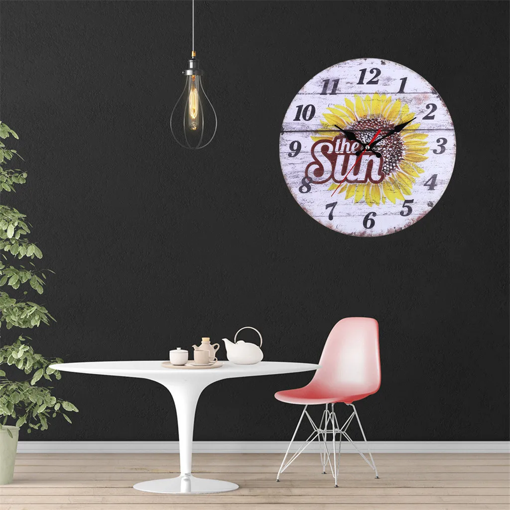 Kitchen Wall Clock Battery Operated Large Easy To Read Vintage Wooden Style For Home Decor Modern Minimalist Wall Clocks Simple