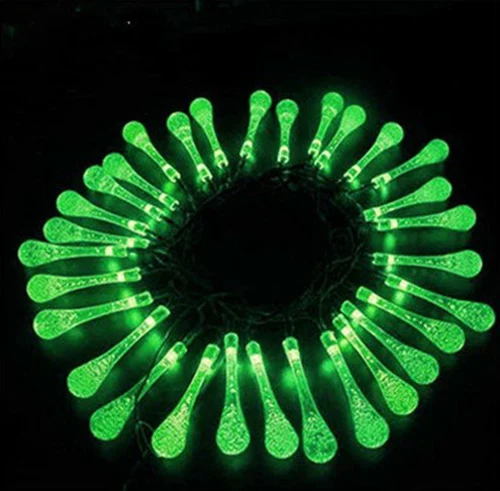 Зеленый Water droplets battery LED light string 5M/10M/20M/ 50/80/160/leds/Christmas holiday wedding party decoration fairy fairy lamp - Испускаемый цвет: Зеленый