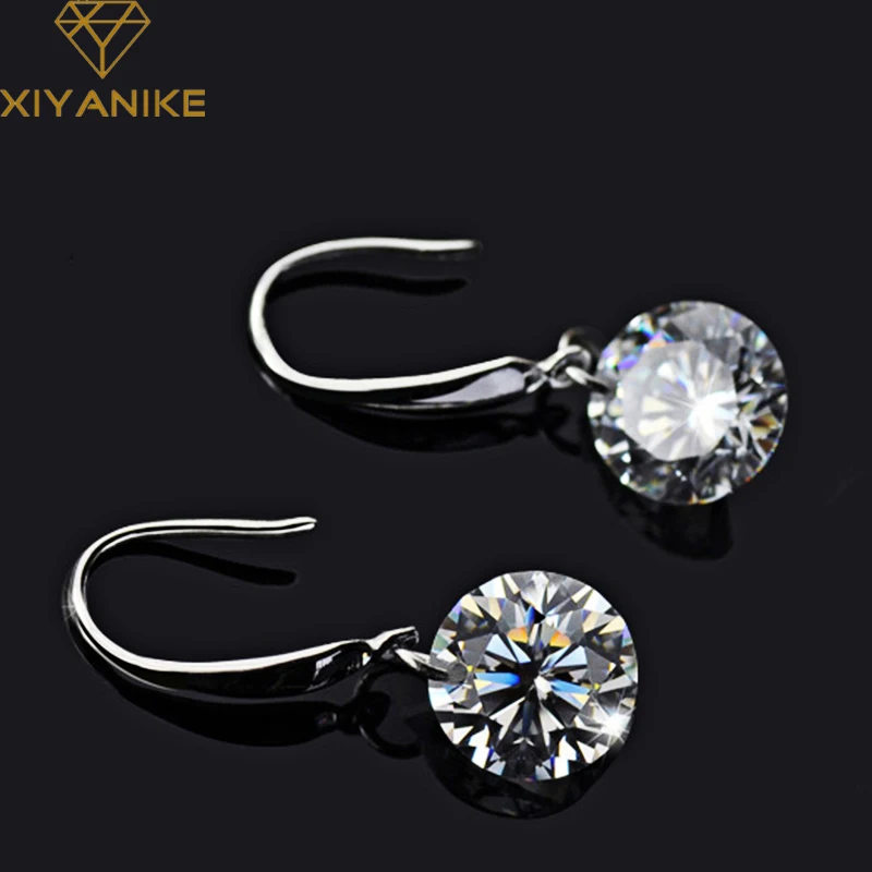 XIYANIKE 925 пробы серебряные новые модные длинные серьги-гвоздики с метеоритом для женщин Свадебные простые геометрические вечерние ювелирные изделия