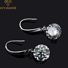 XIYANIKE 925 пробы серебряные новые модные длинные серьги-гвоздики с метеоритом для женщин Свадебные простые геометрические вечерние ювелирные изделия