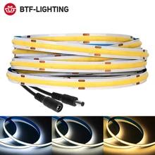 FCOB – bande lumineuse LED haute densité, Flexible, COB, RA90, lumière naturelle chaude, blanc froid, variable linéaire, DC12V 24V, 360 528 Led