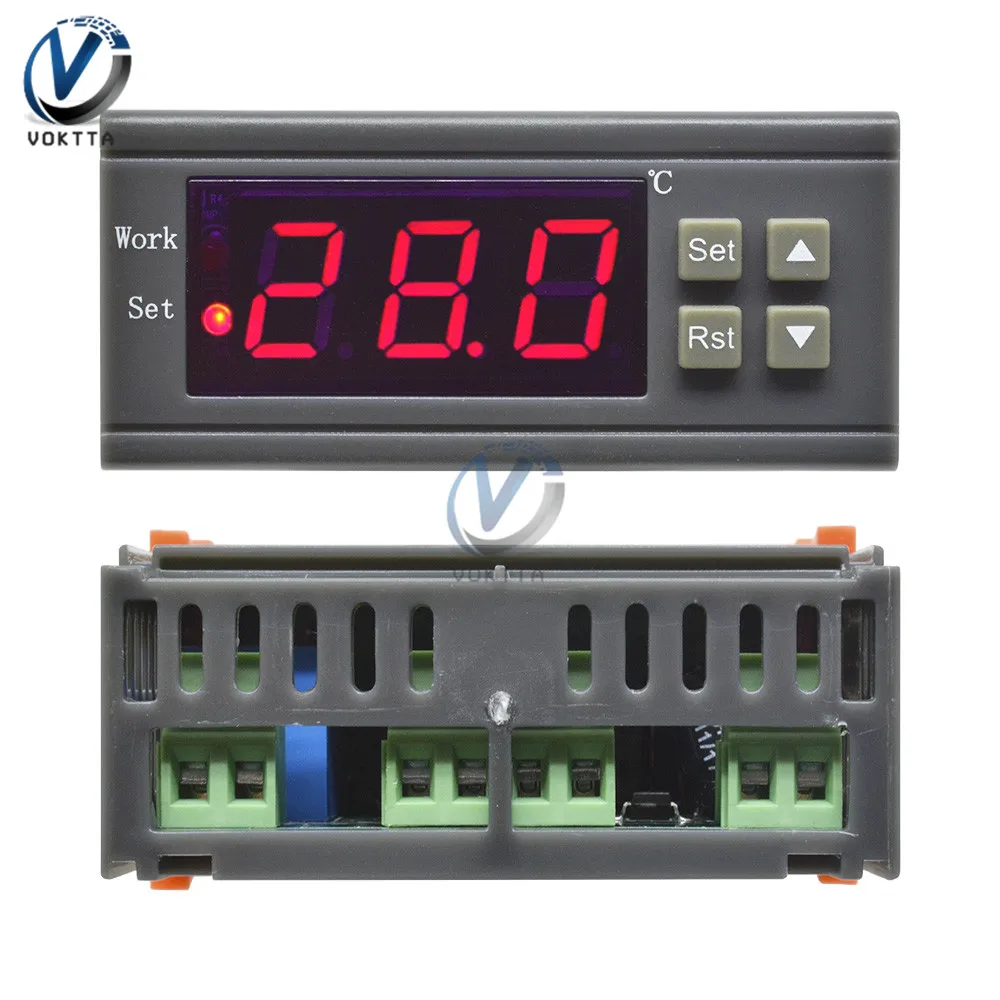 WH7016C DC 12V 24V AC 90V 250V 10A регулятор температуры ЖК цифровой термостат термометр