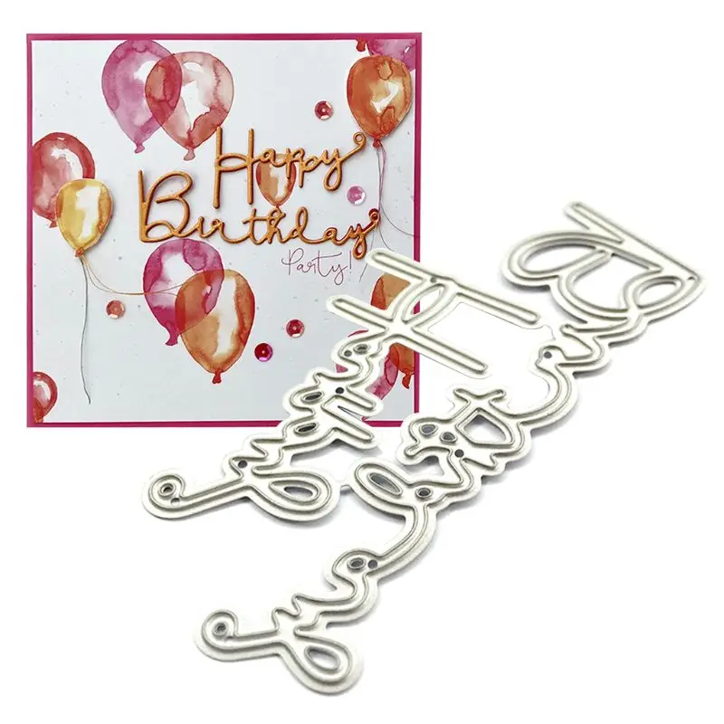

Happy Birthday Metal Cutting Dies Stencil Scrapbooking DIY Album Stamp Embossing