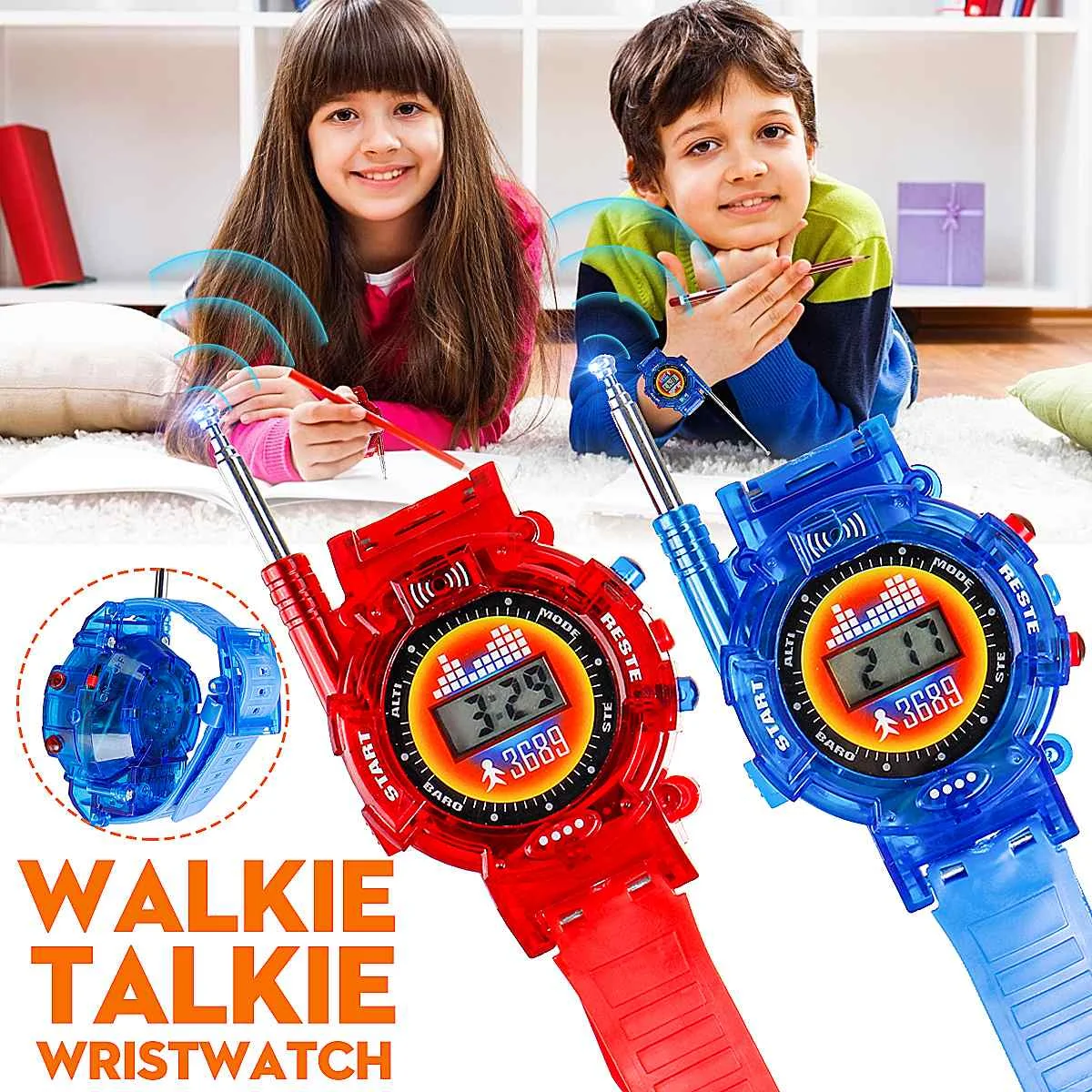 2 шт WalkieTalkies часы lcd цифровой дисплей часы детские игрушечные часы двухсторонние радиоприемники переговорные часы подарок для детей
