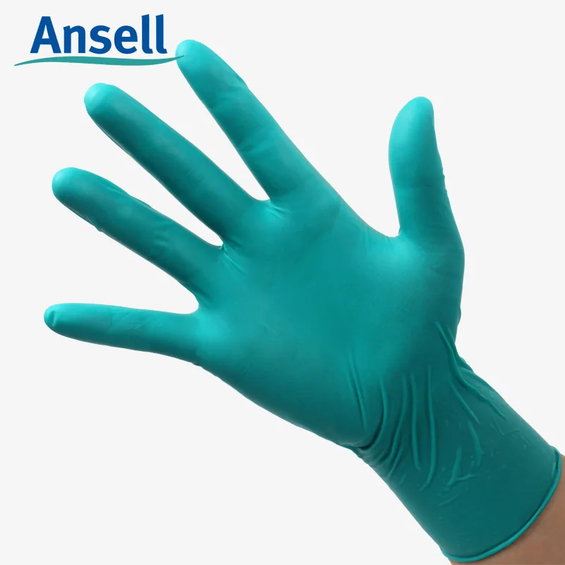 Ansell одноразовые нитриловые рабочие перчатки 100 шт гипоаллергенные толстые износостойкие маслостойкие Нескользящие безопасные перчатки для чистки
